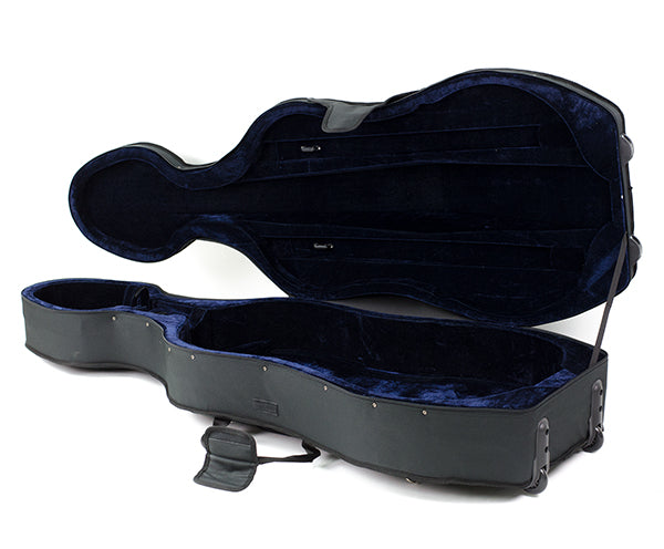 TG Cello Case Lightweight with Wheels - Black 1/8-4/4